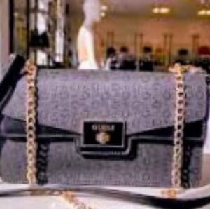 Guess Gray Crossbody Bag with Chain Strap